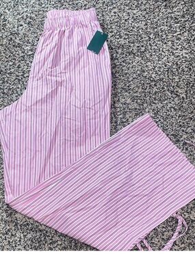 Wild Fable Wide Leg Lightweight Pull On Striped Pink Lounge Pants | NWT